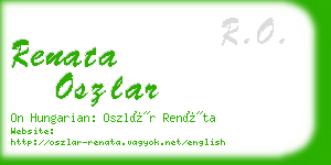 renata oszlar business card